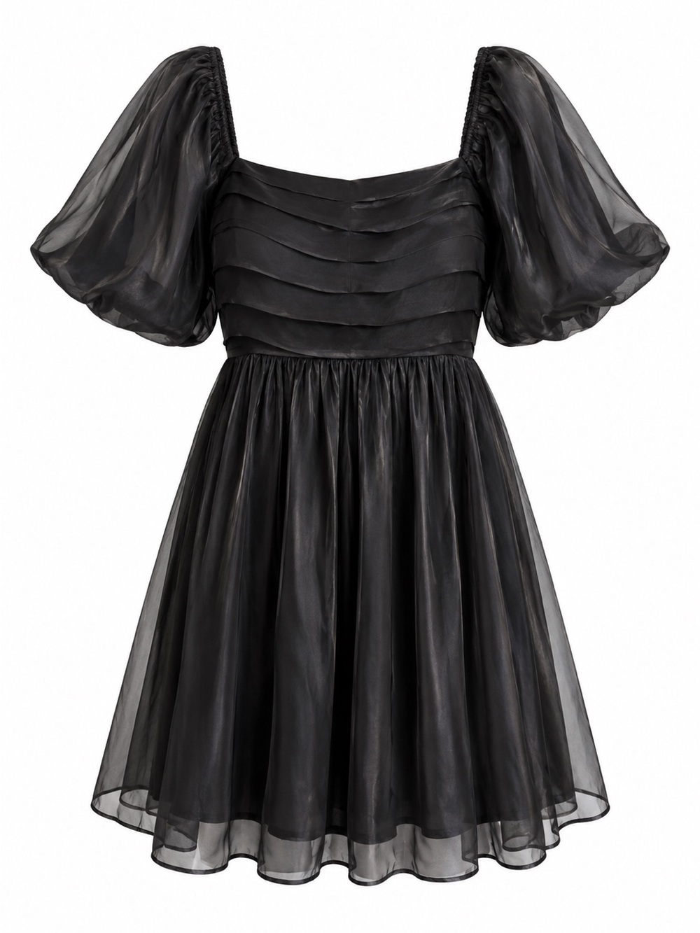 Entro (Boutique brand) Black Bubble Sleeve Dress size Large NWT Chiffon
